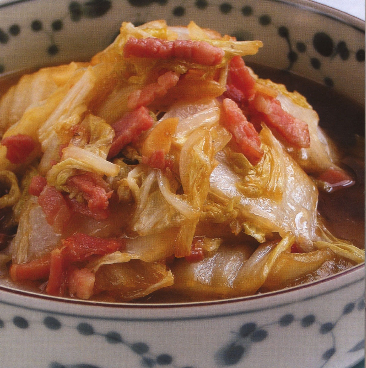 Chou chinois aux lardon et à la crème Chou chinois aux lardon et à la crème