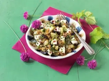 Poêlée d'épeautre aux courgettes et feta